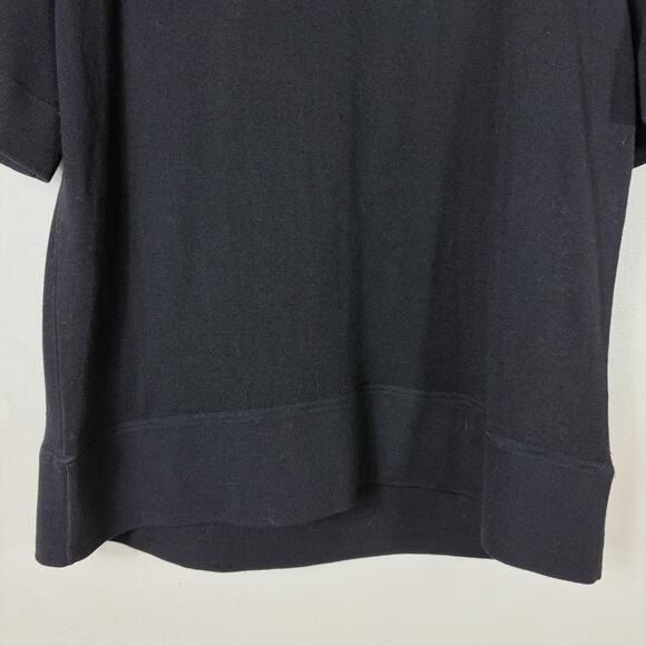Everlane Black Relaxed Fit Lightweight Pure Wool Crewneck Short Sleeve T Shirt - Picture 6 of 11